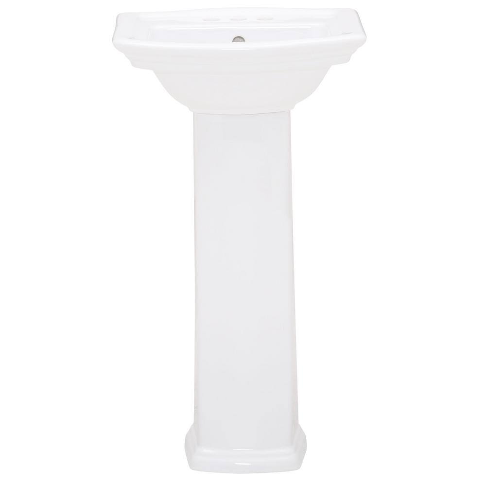 Washington 460 18 in. Pedestal Combo Bathroom Sink in White 3-384WH