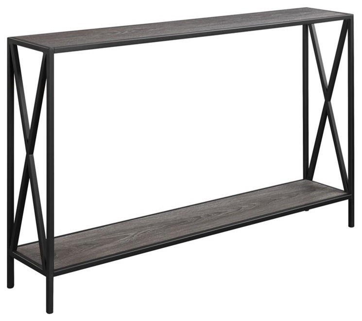 Pemberly Row Console Table in Black   Industrial   Console Tables   by Homesquare  Houzz