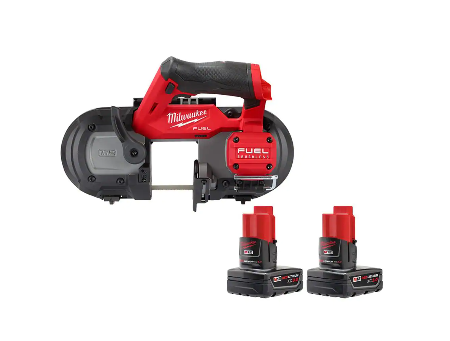 Milwaukee 2529-20-48-11-2412 M12 FUEL 12V Lithium-Ion Cordless Compact Band Saw With 3.0 Ah Battery Pack (2-Pack)