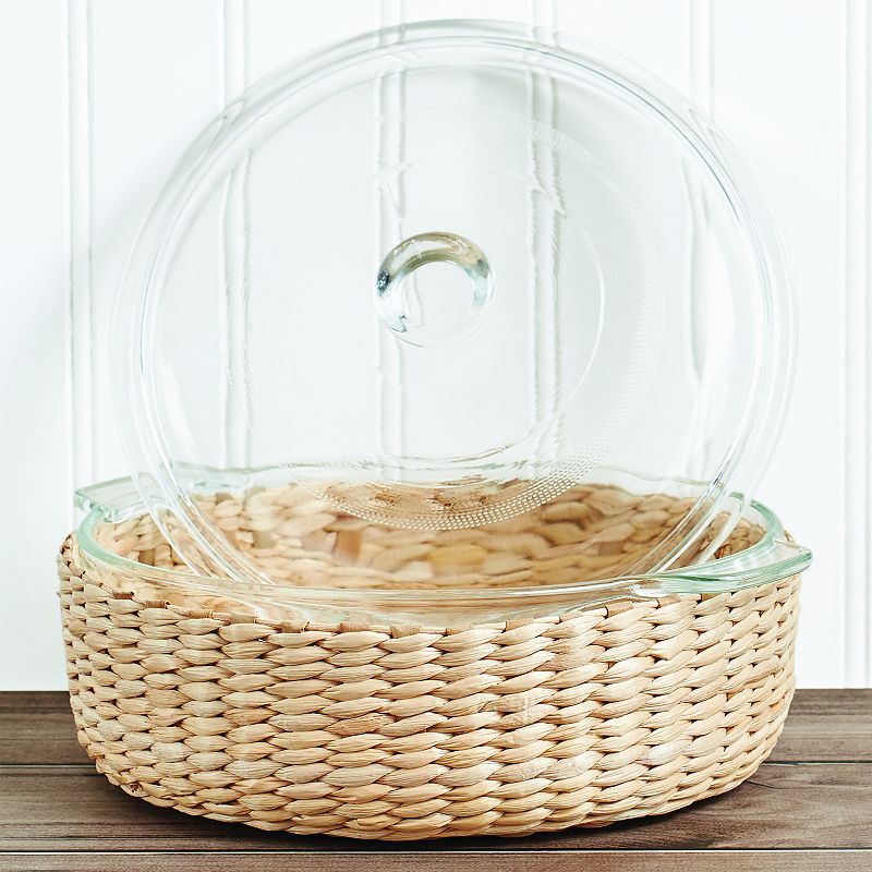 Dolly Parton 1.9-qt. Glass Casserole with Wicker Basket