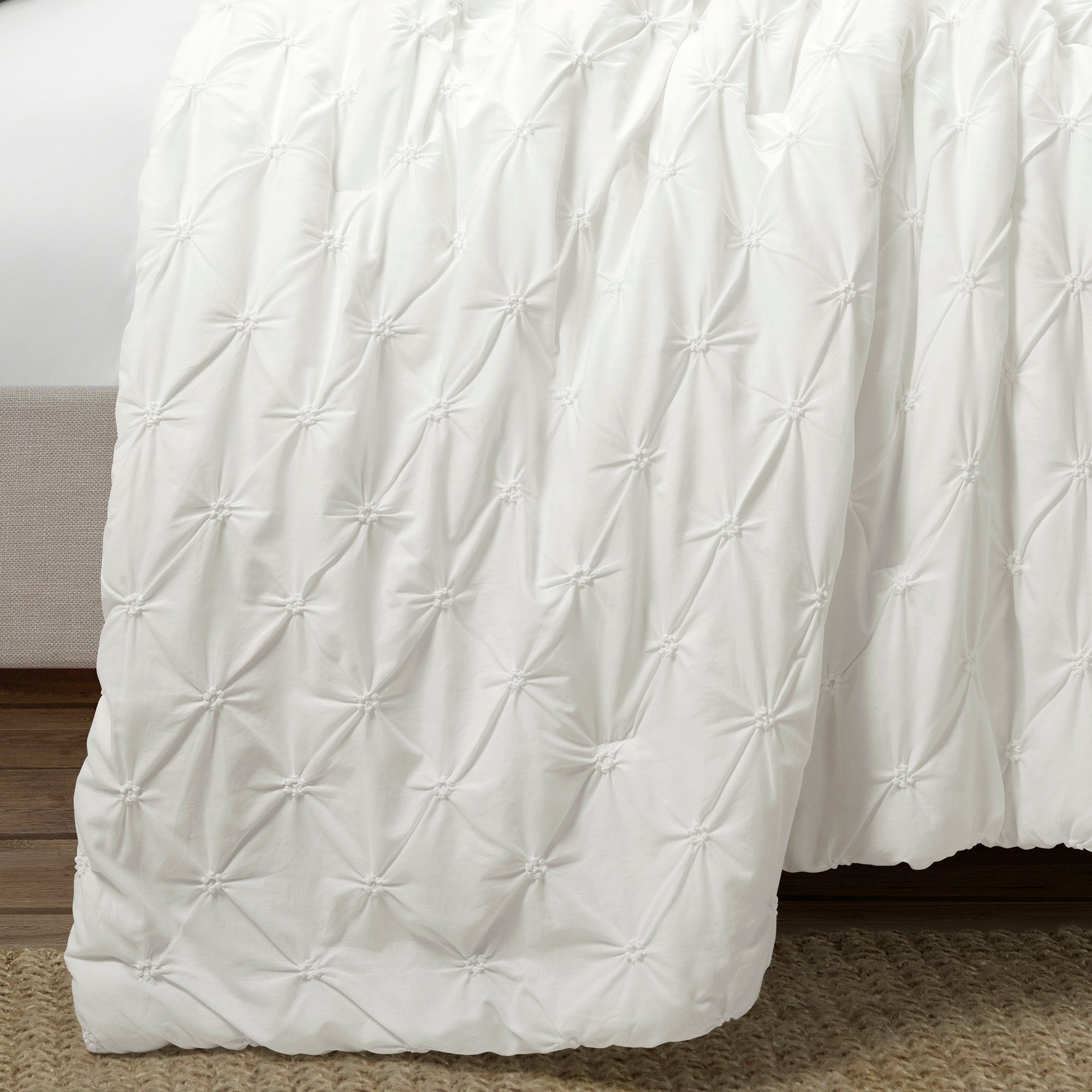 Ravello Pintuck 100% Cotton Comforter 3 Piece Set