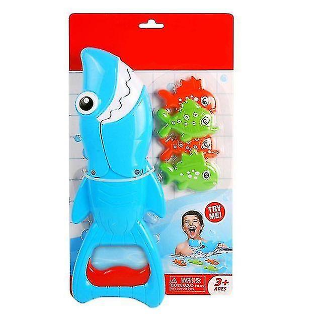 1 Set Shark Grabber Bath Toy For Boys Girls Catch Game With 4 Fishes Bathtub Fishing|bath Toy