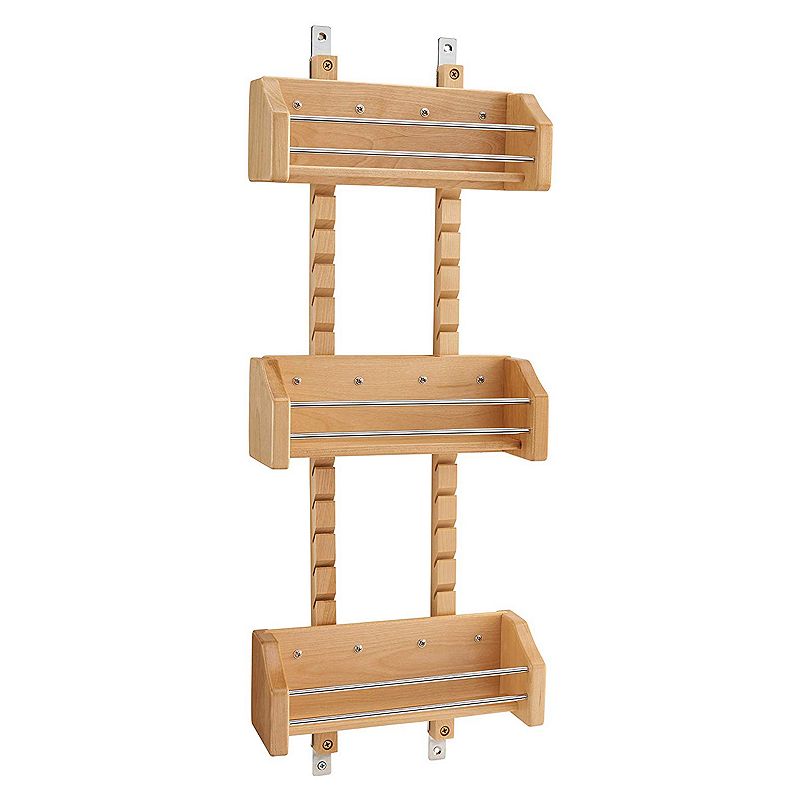 Rev-A-Shelf Small Adjustable 3-Shelf Cabinet Door Mount Spice Rack， 4ASR-15