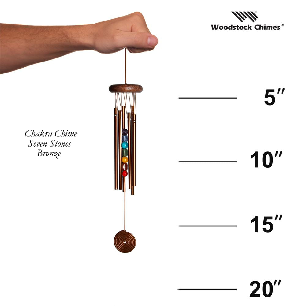 Woodstock Bronze Chakra Chimes with Seven Stones Chime CC7BR New