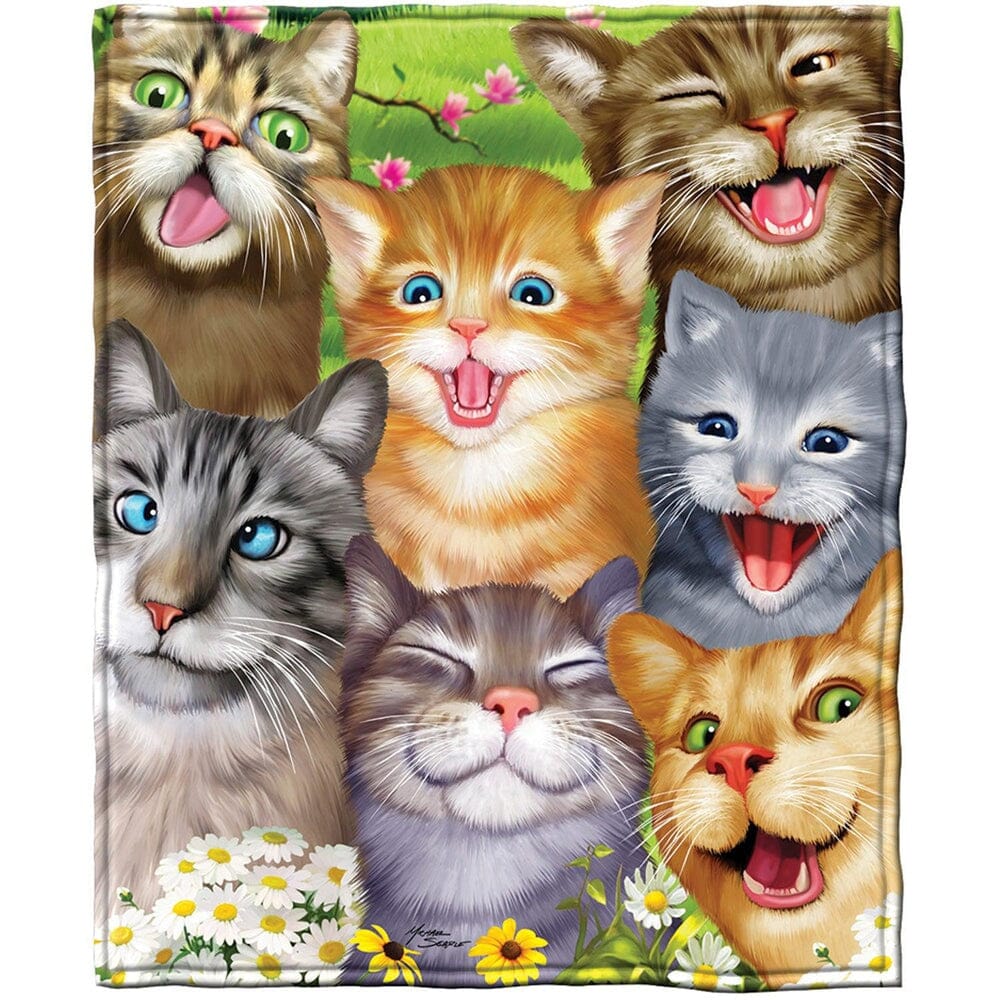 Cats Selfie Super Soft Plush Fleece Throw Blanket