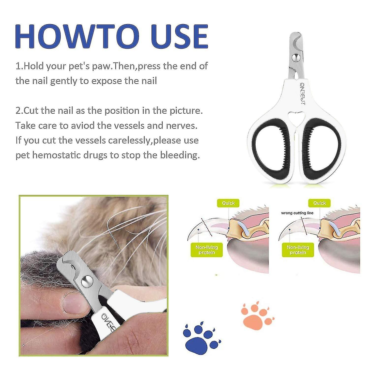 2pcs Pet Nail Clippers Update Version Cat Kitten Claw Nail Clippers For Trimming Professional Pet Na