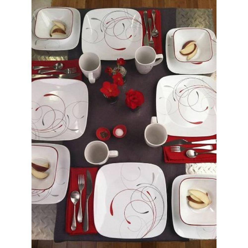 Corelle Splendor Vitrelle Square Splendor Vitrelle 6-Piece Contemporary Splendor Glass Dinnerware Set (Service for 6) 1107747