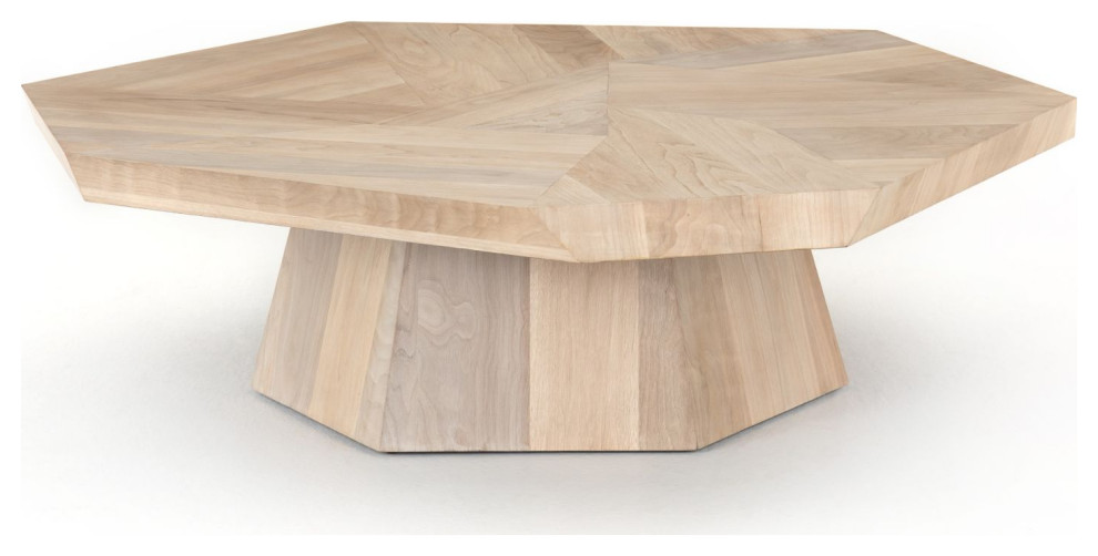 Brooklyn Organic Walnut Octagon Coffee Table 53 quot  Transitional   Coffee Tables   by Zin Home  Houzz