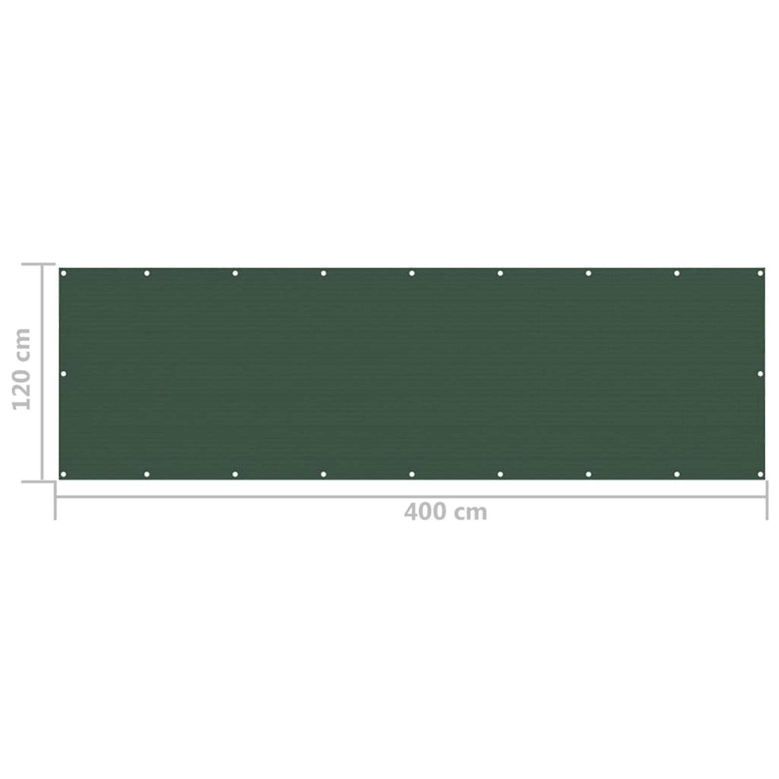 Balcony Screen Dark Green 120x400 Cm Hdpe No.352821