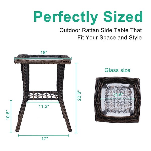 Outdoor Wicker Side Table