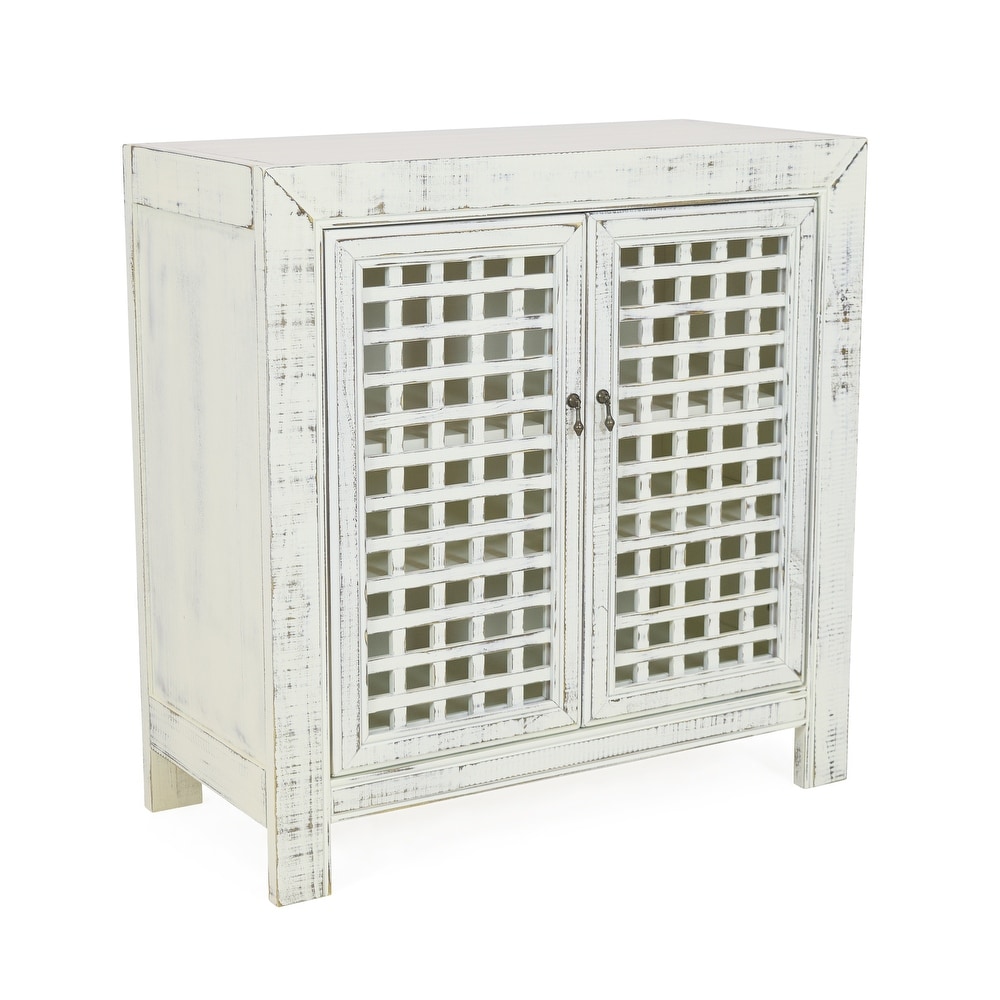 The Curated Nomad Raissa Distressed Finish Two door Accent Cabinet