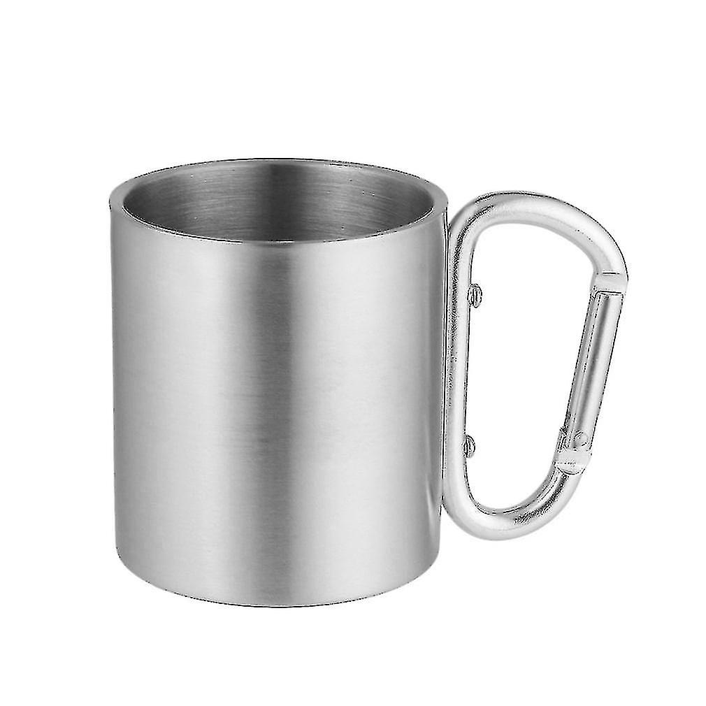 Outad 180ml Stainless Steel Cup For Camping Traveling Outdoor Cup Double Wall Mug With Carabiner Hook Handle