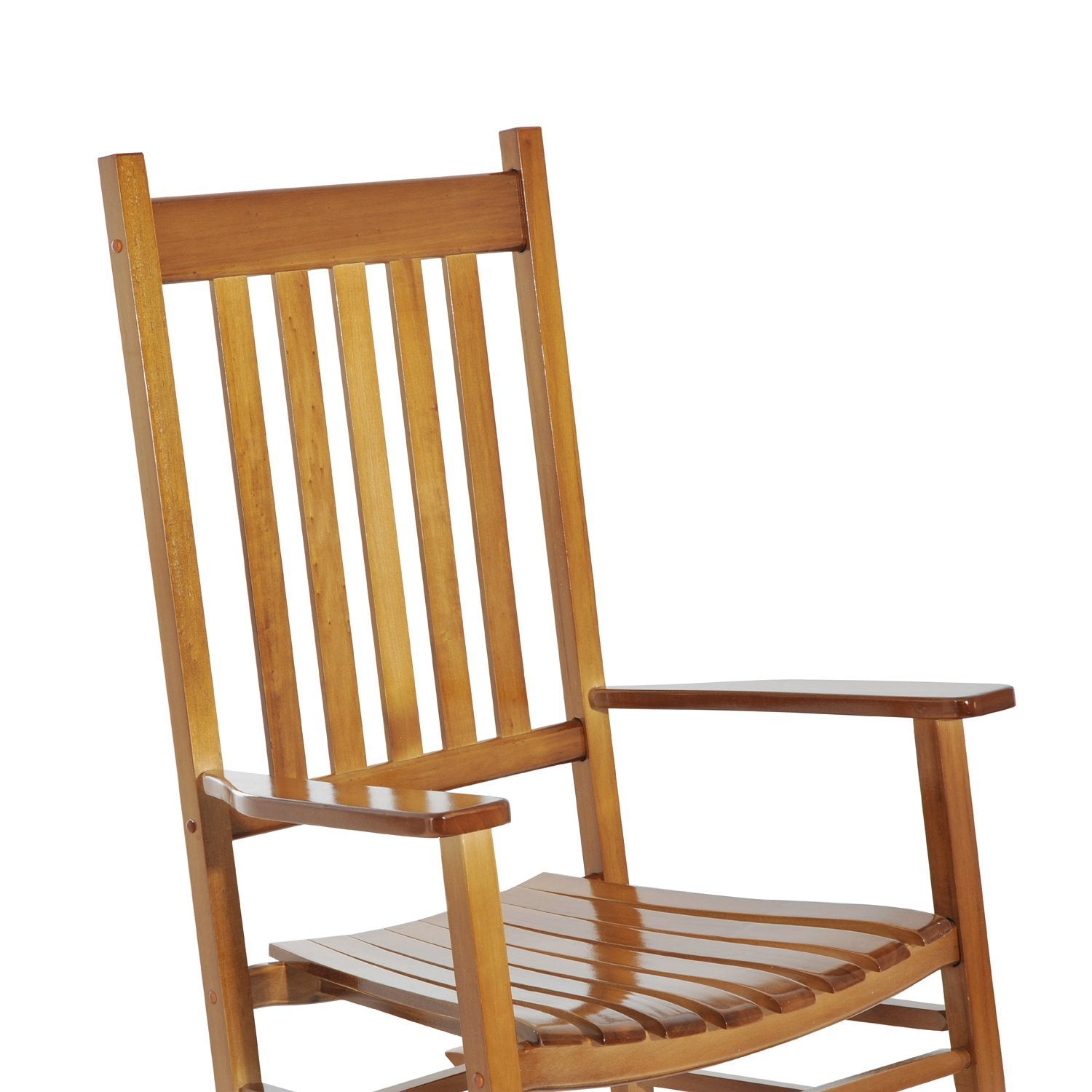 Outsunny Outdoor Rocking Chair, Wooden Rustic High Back All Weather Rocker, Slatted for Indoor, Backyard & Patio, Natural