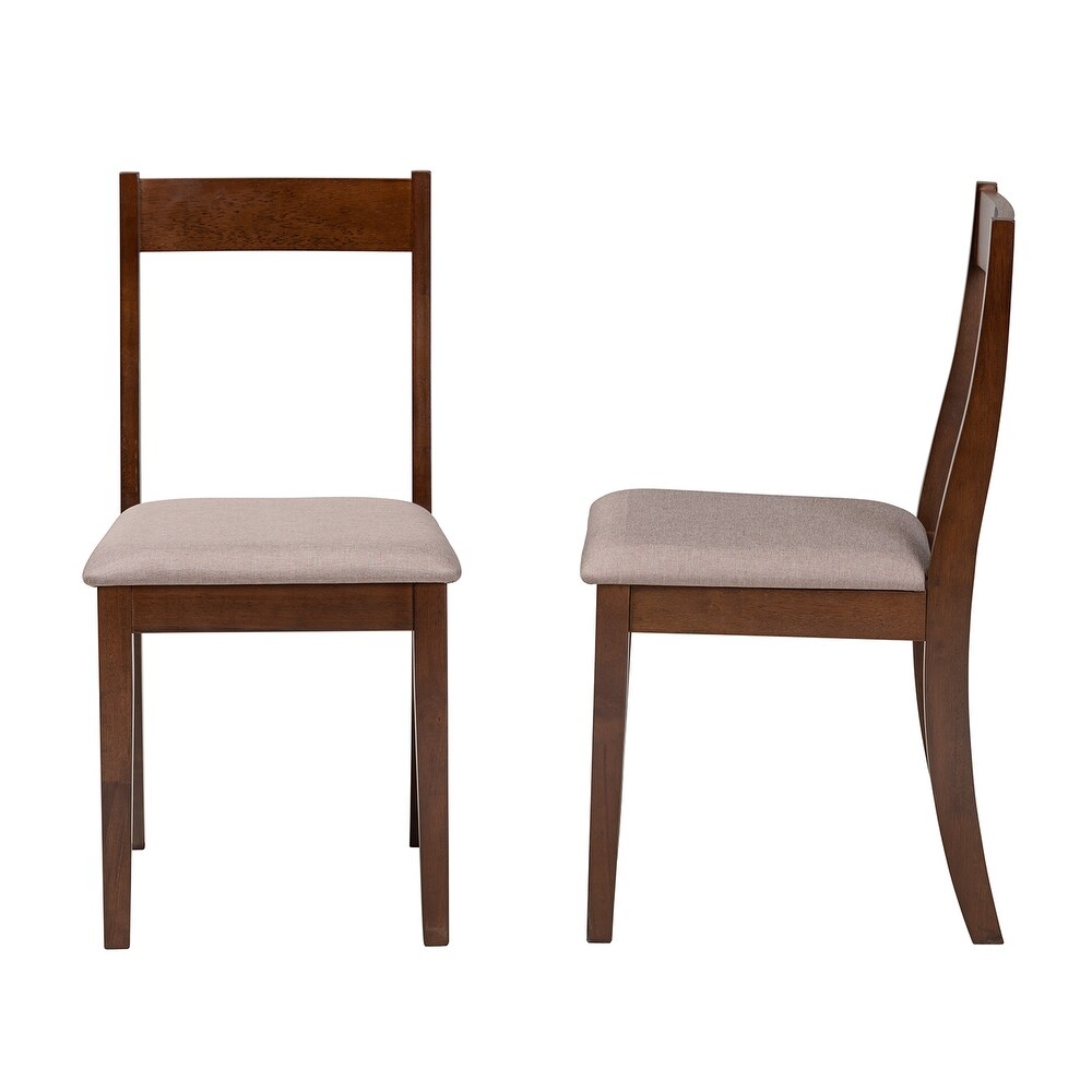 Carola Mid Century Modern Dark Brown Finished Wood 2 Piece Dining Chair Set