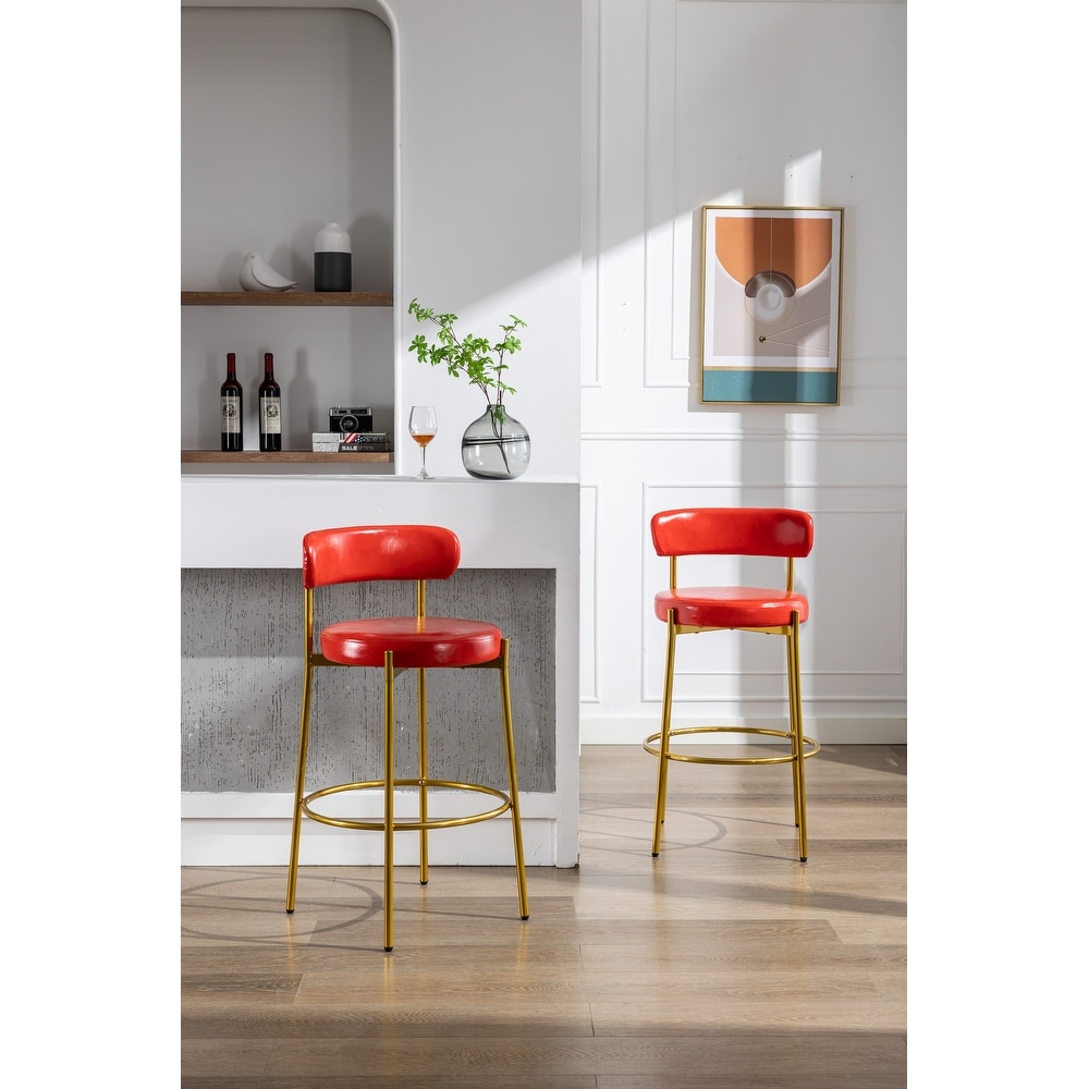 2pcs Bar Stools with Back and Footrest  Modern Armless Bar Height Stool Chairs   N/A