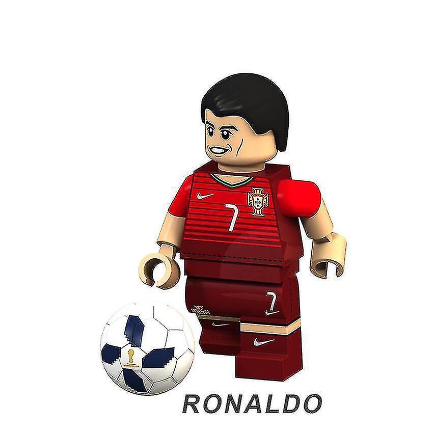 8pcs Building Blocks Minifigures World Cup Football Team Messi Cavani C Ronaldo Assembled Toys