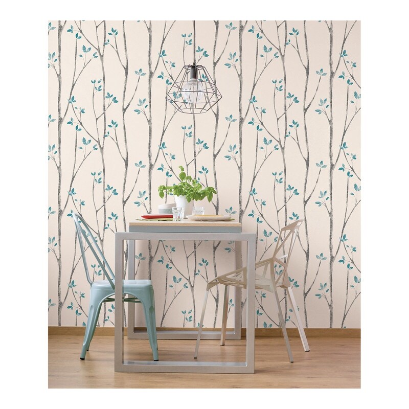 Ingrid Blue Scandi Tree Wallpaper   20.5 x 396 x 0.025