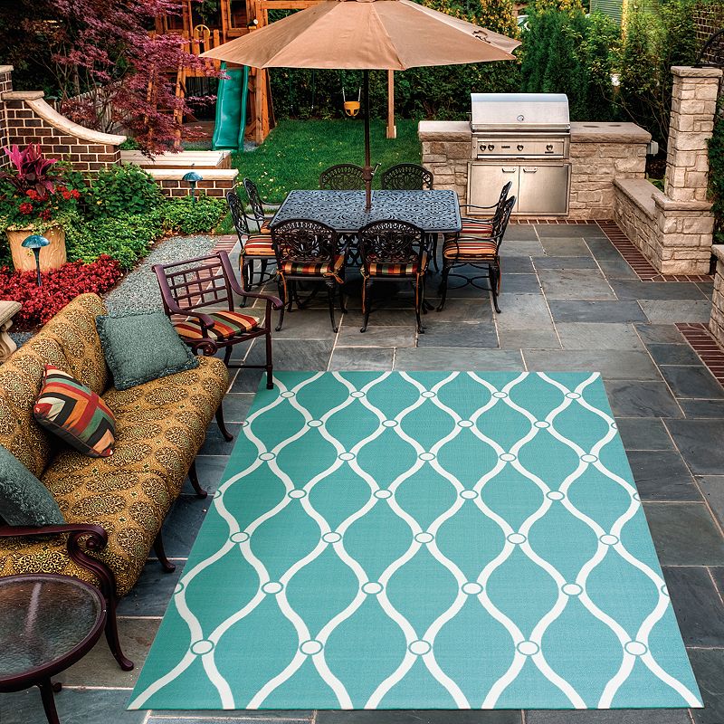 Nourison Home and Garden Swirl Trellis Indoor Outdoor Rug