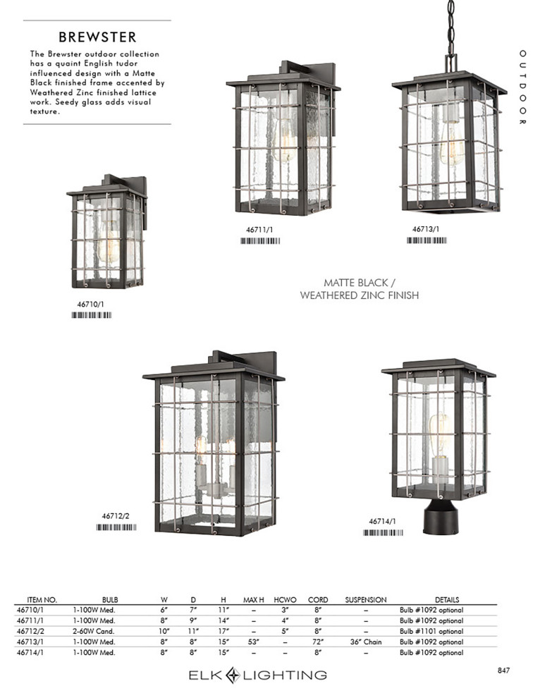 Brewster 1 Light Sconce  Matte Black With Seedy Glass   Industrial   Outdoor Wall Lights And Sconces   by ELK Group International  Houzz