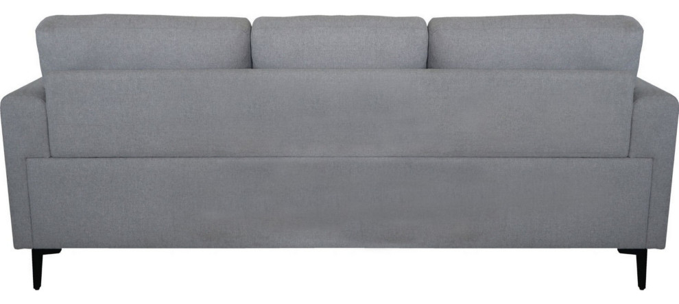 Benzara BM250321 Sofa With Fabric Upholstery and Sleek Metal Legs  Gray   Midcentury   Sofas   by Uber Bazaar  Houzz