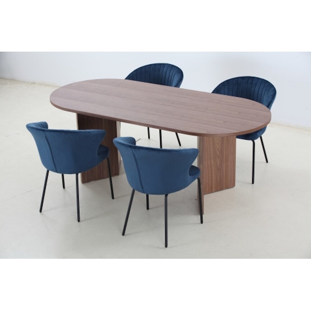 KOSSMAI Oval Wood Long Dining Table 78\