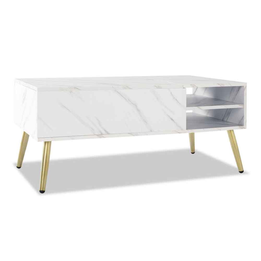 Modern Style Coffee Table with Shelf, Lift Top And Metal legs