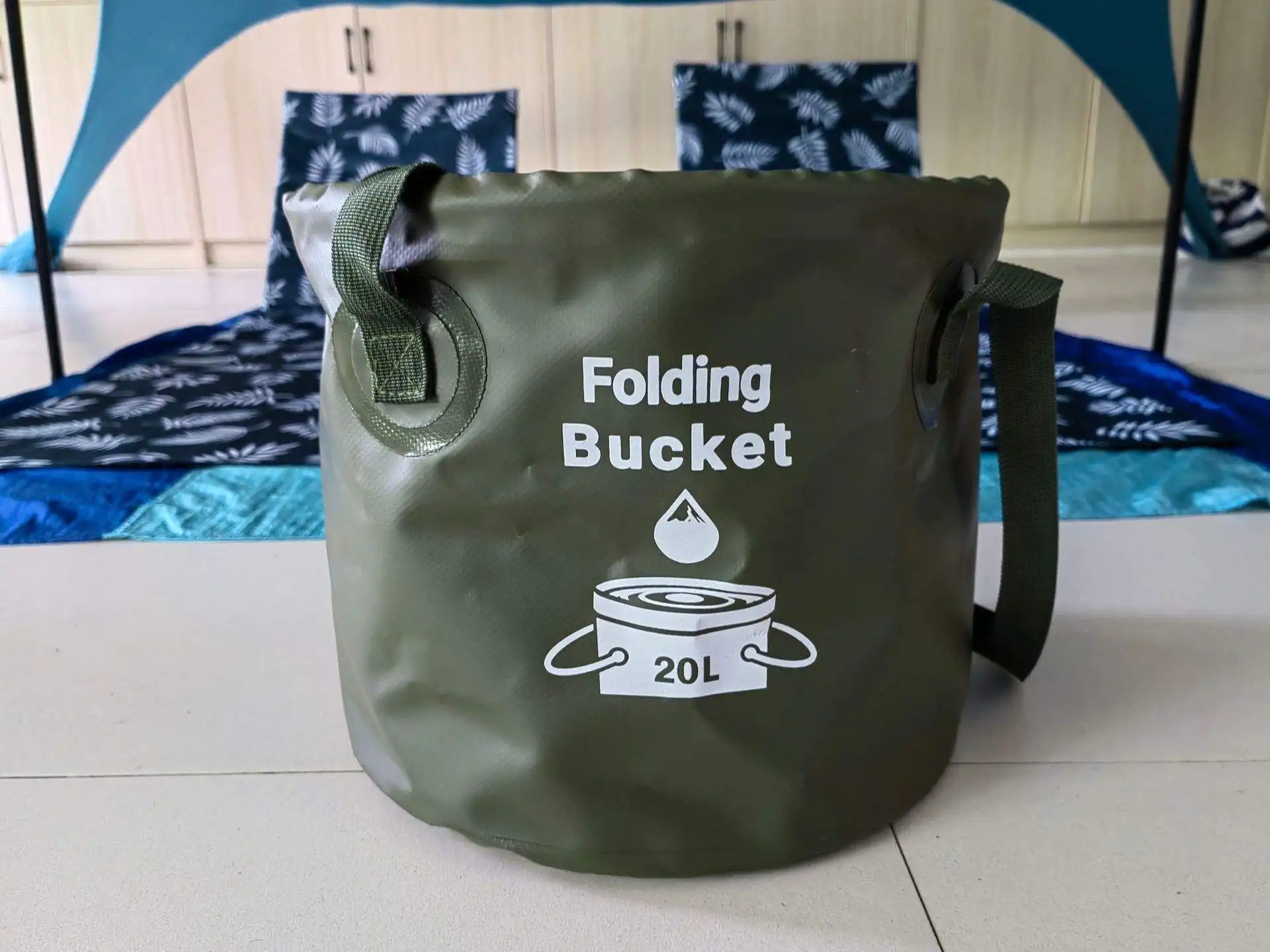 20L PVC Outdoor Folding Bucket Bags Portable Camping Picnic Fishing Bucket Travel Multi purpose Foot Bath Bucket Bag