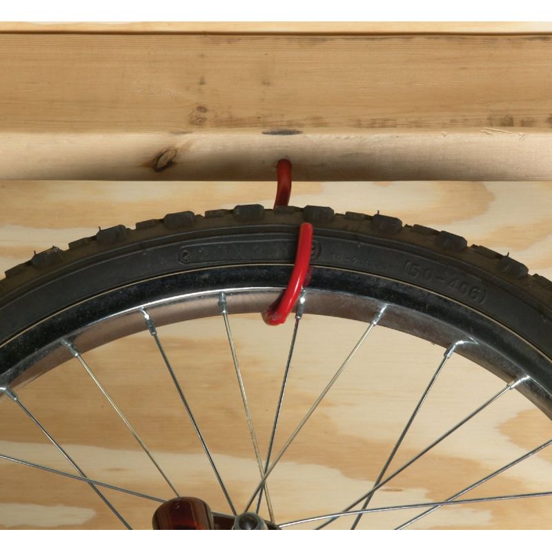 Screw-In Bicycle Hook Red