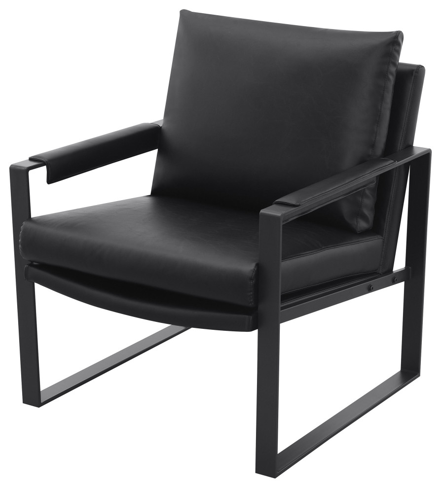 Rosalind Upholstered Track Arms Accent Chair Black and Gummetal   Modern   Armchairs And Accent Chairs   by Modon  Houzz