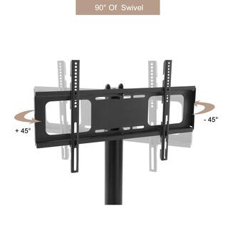 Tidoin Adjustable Angle Black Adjustable Height TV Mounts TV Stand with 2-Tier Shelf and Wheel JWS-YUW2-5040