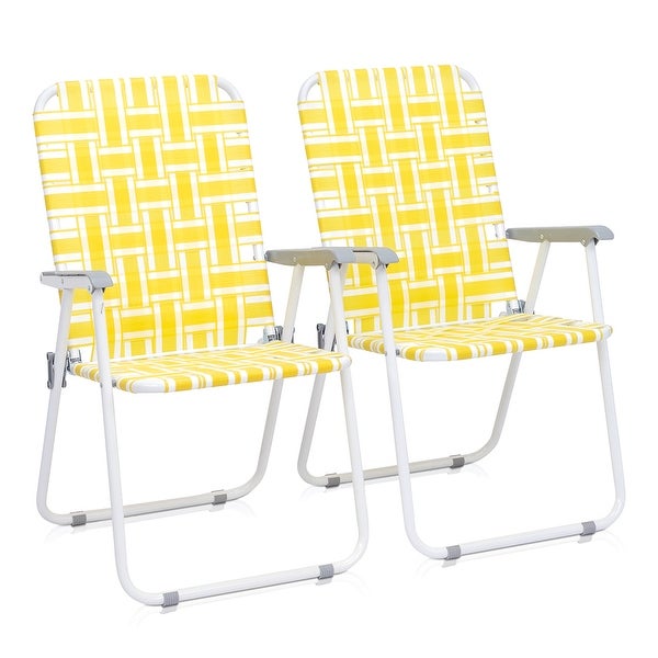 2pcs Foldable Portable Beach Chair Camping Chairs - Overstock - 36369406