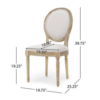 Noble House Phinnaeus Beige Fabric Dining Chairs (Set of 2) 11455