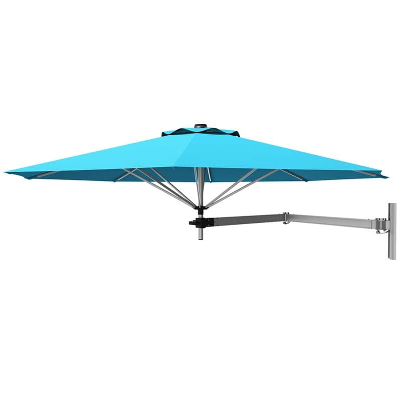 8 FT Patio Wall Mounted Umbrella with Adjustable Pole, Outdoor Tilting Sunshade Umbrella with Wind Vent