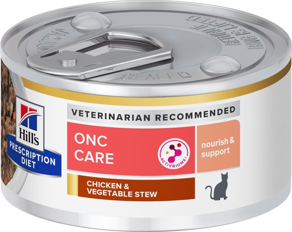 Hill's Prescription Diet ONC Care Chicken and Vegetable Stew Wet Cat Food， 2.9-oz can， case of 24