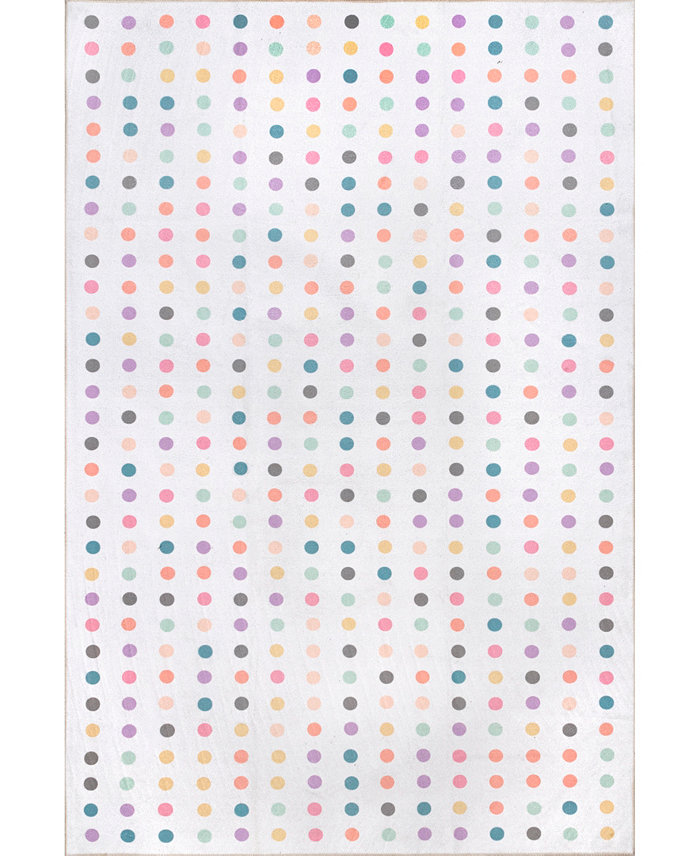 nuLoom Aurora Larissa Washable Kids Polka Dot 4 x 6 Area Rug