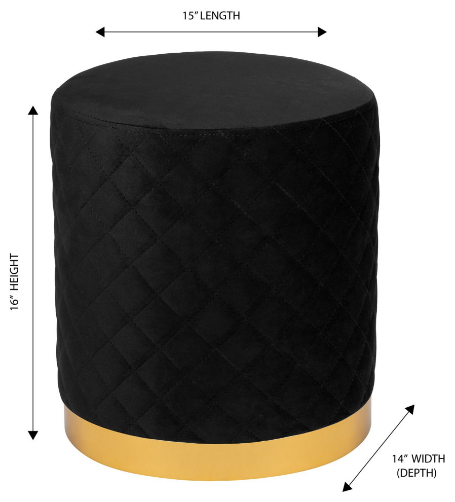 Olivia Quilted Vanity Ottoman   Contemporary   Vanity Stools And Benches   by Impressions Vanity Company  Houzz