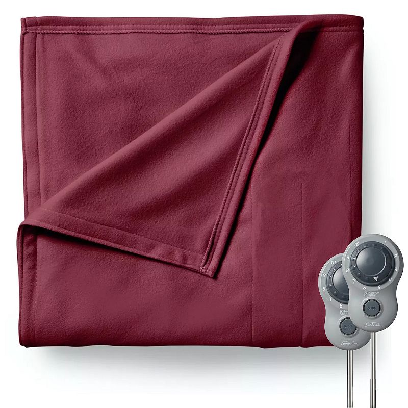 Sunbeam Queen Size Electric Fleece Heated Blanket with Dual Zone