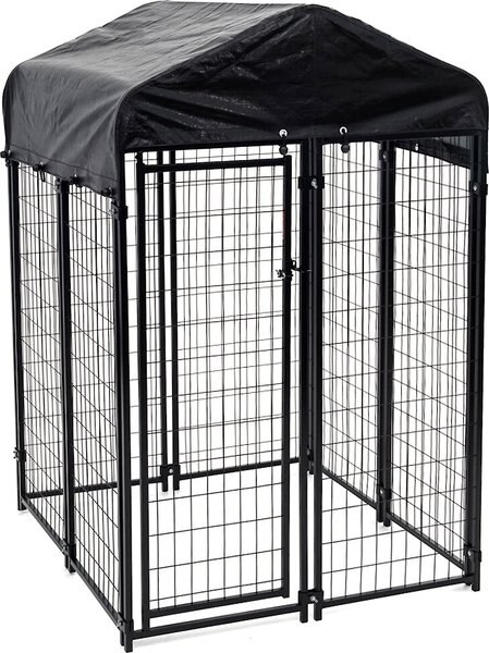 Lucky Dog Uptown Welded Wire Dog Kennel， Cover and Frame