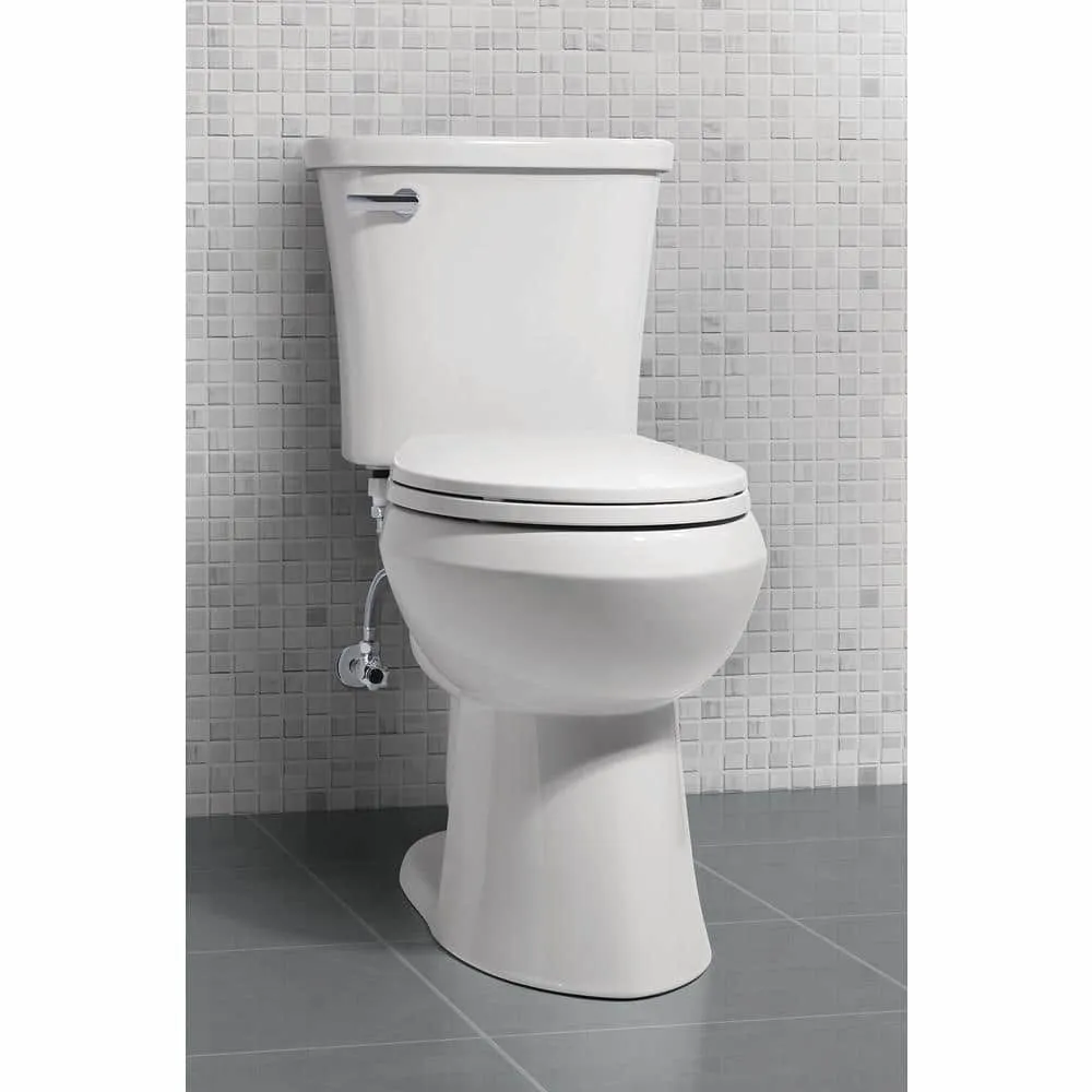 Glacier Bay Power Flush 2-Piece 1.28 Gallons Per Flush GPF Single Flush Elongated Toilet in White with Slow-Close Seat Included N2450E