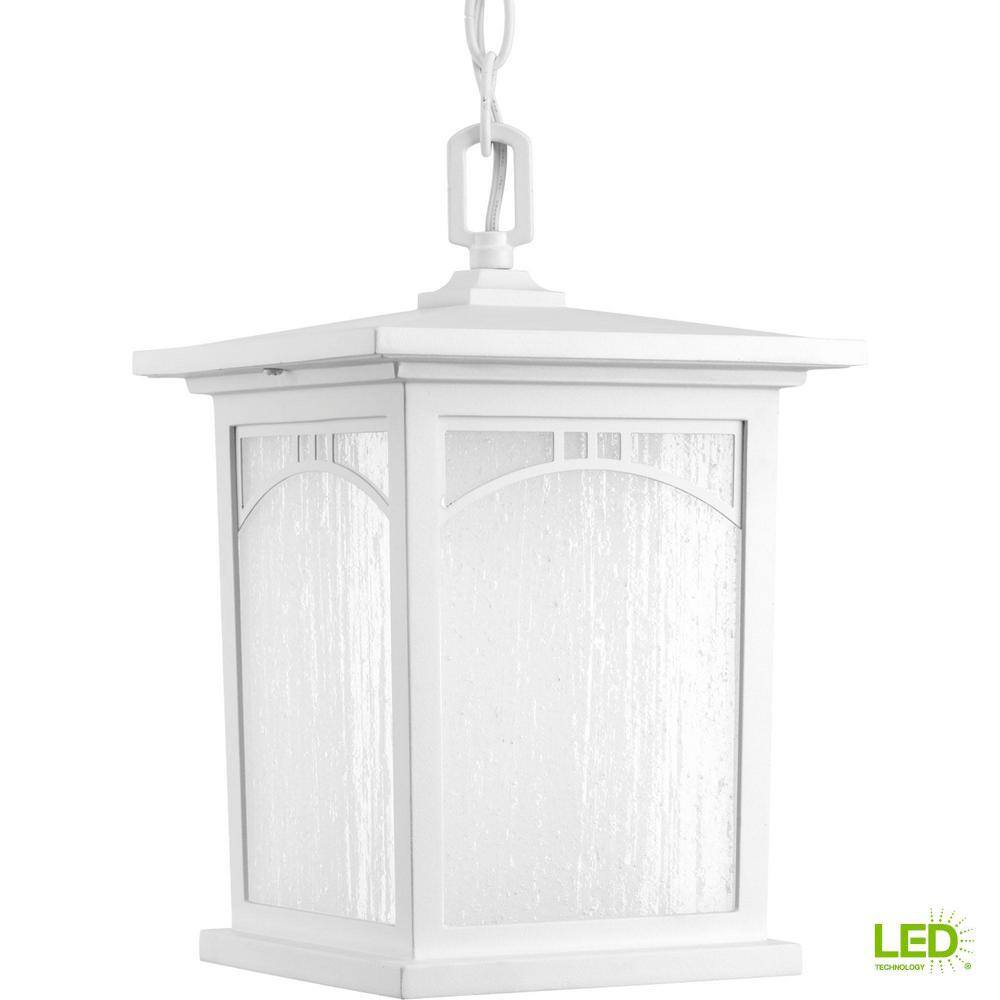 Progress Lighting Residence Collection 1-Light Outdoor Textured White LED Hanging Lantern P6516-3030K9DI