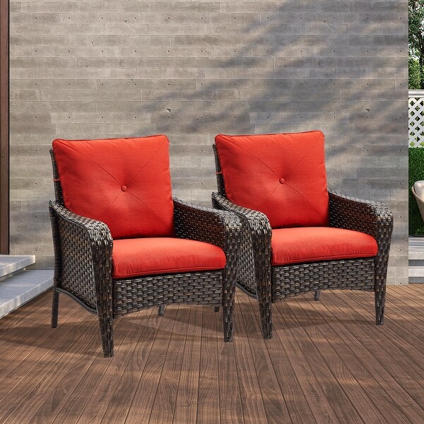 Outdoor Dining Chair with Deep Seating and Cushion