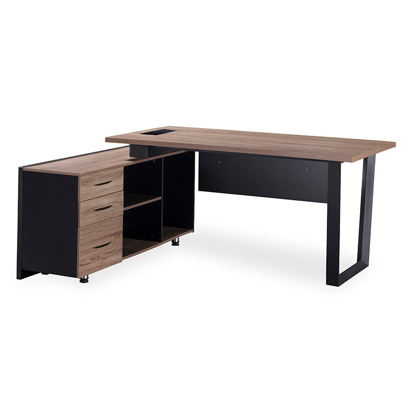 ADRIANO Executive Office Desk with Left Return 160-180cm - Light Brown