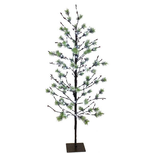 Puleo International 5 ft. PreLit Artificial Christmas Twig Tree