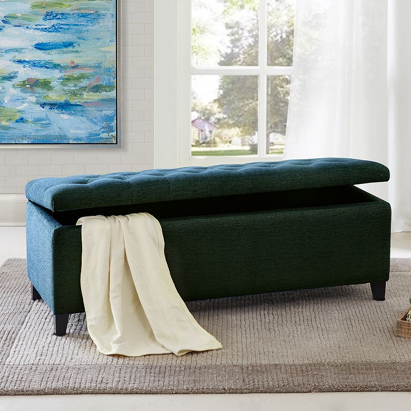 Madison Park Shandra Top Soft Close Tufted Storage Ottoman