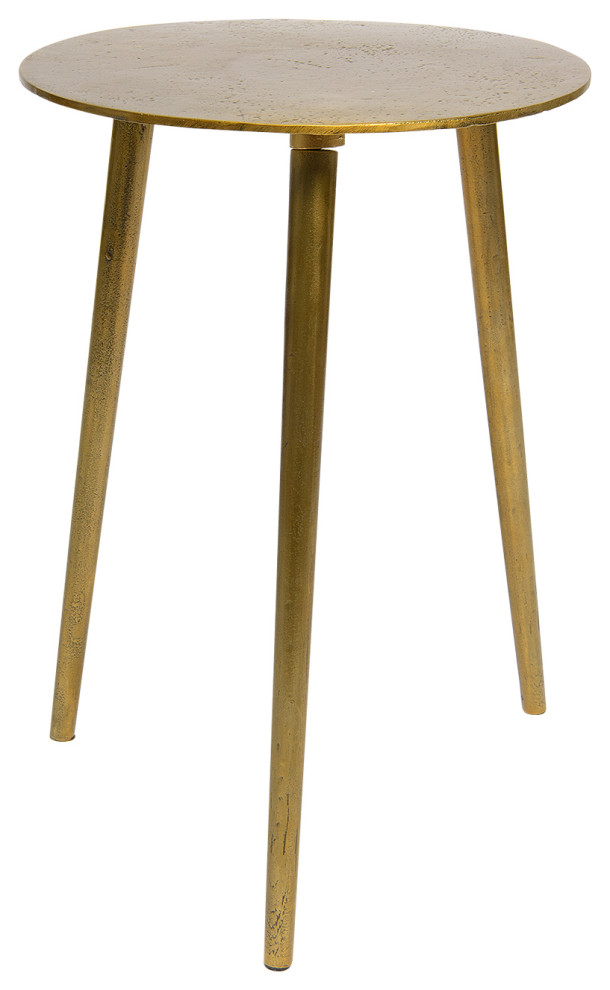 Orissa Brass Finish Accent Table   Midcentury   Side Tables And End Tables   by Best Home Fashion  Houzz