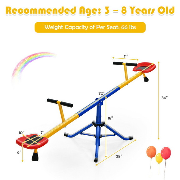 Costway 24916305 360  176Rotation Kids Seesaw Swi...