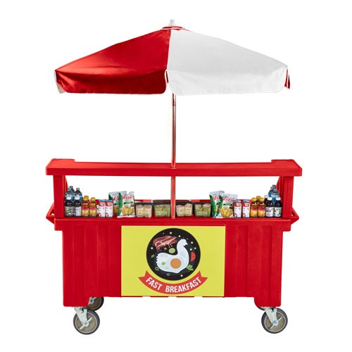 Cambro CVC724110 Camcruiser Concession Vending Cart， Hot Red