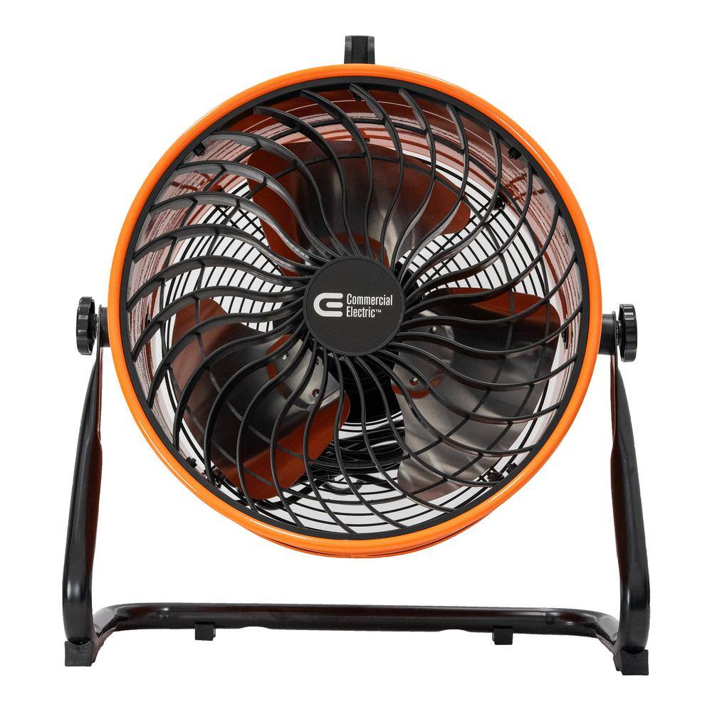 Commercial Electric 16 in. 3-Speed Floor Fan in Orange High Velocity Turbo SFD5-400B