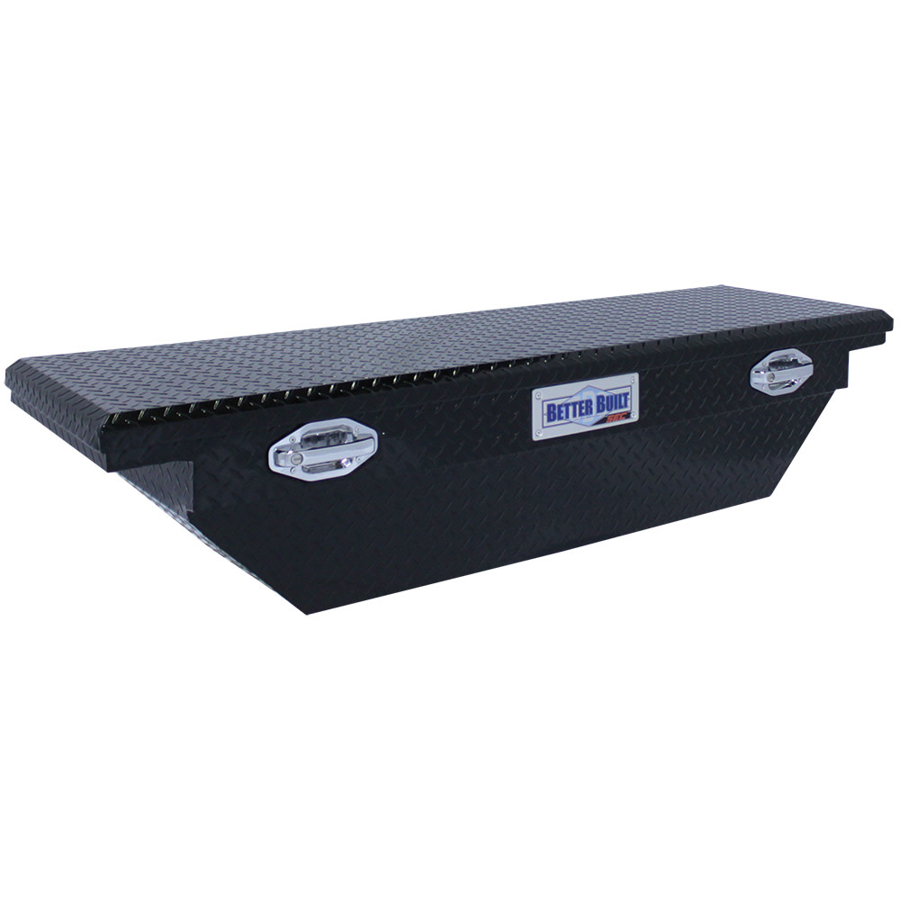 63 SEC Saddle Truck Tool Box， LOW PROFILE， WEDGE， GLOSS BLACK