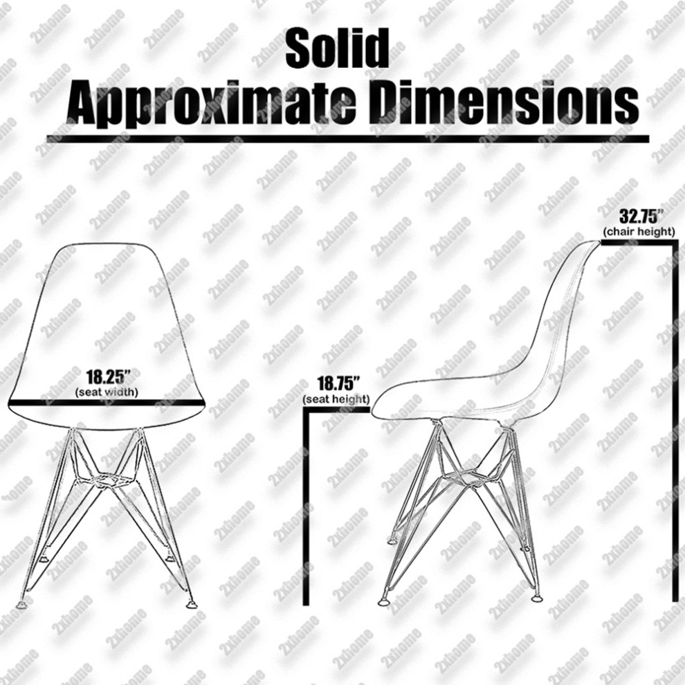 Plastic Dining Chair With Chrome Eiffel Wire Legs  Set of 2   Midcentury   Dining Chairs   by Daniel Ng  Houzz